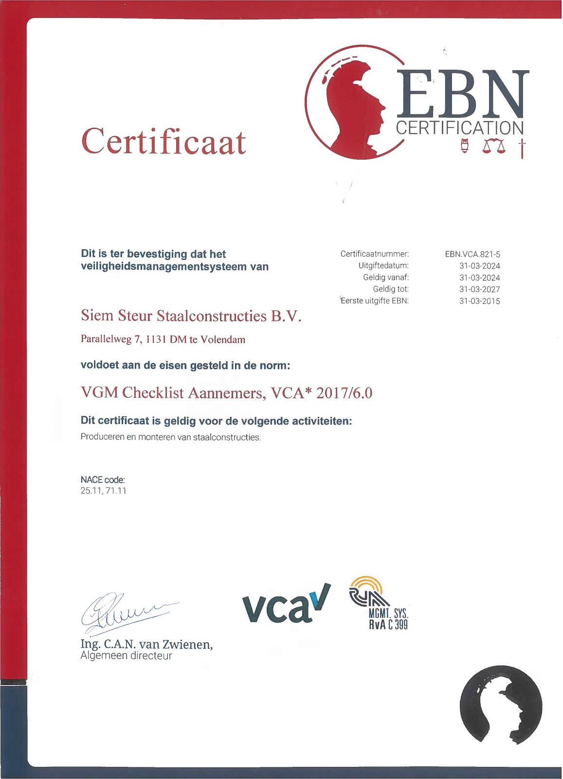VCA (checklist 2017/6.0)