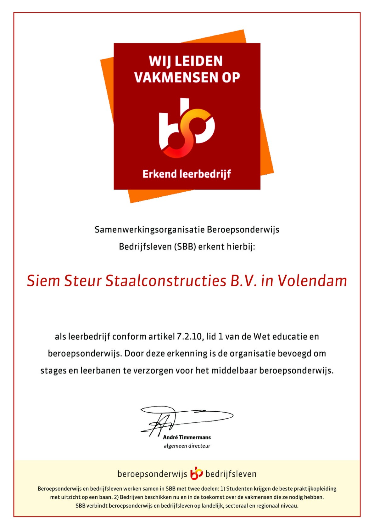 SBB erkend leerbedrijf